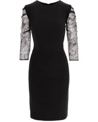 AVENUE No.29 - Bodycon Midi Dress With Lace Sleeves - Lyst