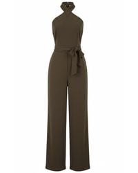 Yumi' - Cross Over Halter Neck Jumpsuit - Lyst