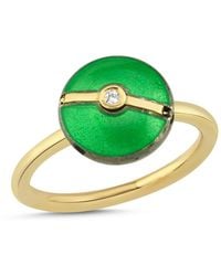 Ecce | Artisan Diamonds - Enamelled Mini Multi Diamond Buttons 14K Ring - Lyst