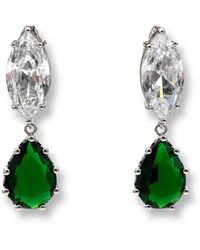 Michael Nash Jewelry - Nicole Marquise And Emerald Pear Shape Diamond Cubic Zirconium Clip On Earrings - Lyst