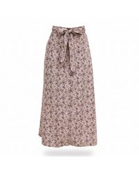 IN OUR NAME - Neutrals Hay Printed Button Through Midi Skirt With Belt - Lyst