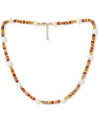 Pearls of the Orient Online - Nova Oval Cultured Freshwater Pearl Necklace With Mix Jasper & Beads - Lyst