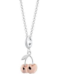 Lily Charmed - Rose Sterling Cherry Charm Necklace - Lyst