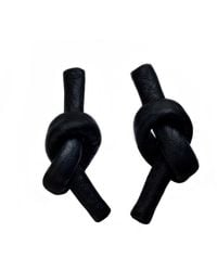 WAIWAI - Knot Leather Earrings - Lyst