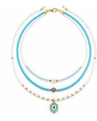 Nuvv Collection - Evil Eye Beaded Necklace - Lyst