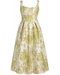 Girl In Mind - Camelia Sweetheart Neckline Midi Dress Floral - Lyst