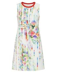 Conquista - Pleat Detail Sleeveless Print Dress - Lyst