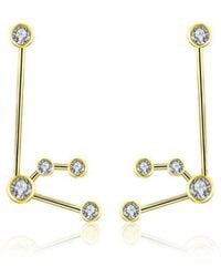Genevieve Collection - Aquarius Zodiac Constellation Earring 18K & Diamond - Lyst