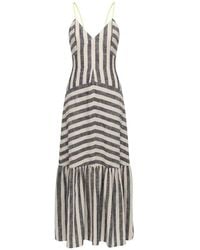 Mirimalist - Slate Striped Maxi Dress - Lyst