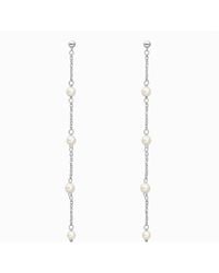 Unaloe - Sterling Pearl Chain Drop Earrings – Contemporary Minimalist Designer Jewelry - Lyst