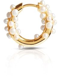 Kasun - Pearl Cluster Hoop Earring Vermeil - Lyst