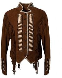 Zasta Studio - Warrior Suede Leather Jacket With Fringes - Lyst