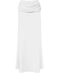 POST MERIDIEM - Chiffon Maxi Skirt With Draping - Lyst