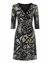 Conquista - Printed Wrap-Effect Midi Dress - Lyst