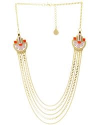 Gissa Bicalho - Acrylic Handmade Necklace Three Flowers Kahki - Lyst