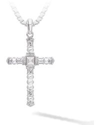 AWNL - Runes-engraved Cross Meteorite Sterling Necklace - Lyst