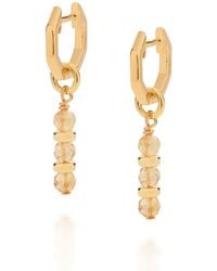Nellou Jewellery - Linear Huggie Birthstone Earrings November Plated Sterling - Lyst