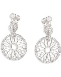 Grosse - Platinum & Crystal Clip On Drop Earrings, Series Lumière - Lyst