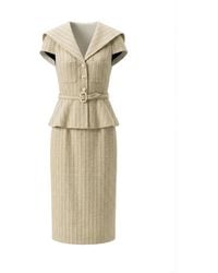 Belsize25 - Neutrals Italian Resort Series Linen Sailor Collar Faux Two-Piece Dress - Lyst