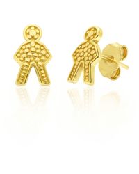 Unaloe - Vermeil Boy Stud Earrings – Contemporary Luxury Symbolic Designer Studs For - Lyst