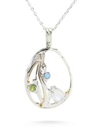 Isla Silver - Moonstone, Opal & Peridot Sterling Pendant - Lyst