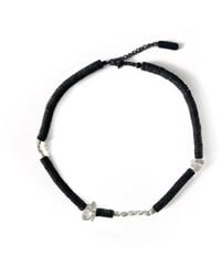 WAIWAI - Leather Necklace With Pearls And Clear Quartz Crystals - Lyst