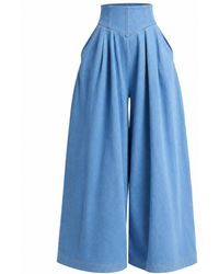 Ofuure - Light Denim Kiara Wide Leg Pants - Lyst