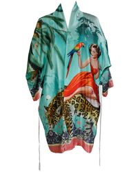 Myrtle & Mary - Mary Turquoise Silk Kimono - Lyst