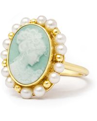 Vintouch Italy - Little Lovelies-Plated Cameo Pearly Ring - Lyst