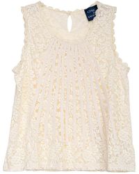 Tantra Spain Sl - Neutrals Sleeveless Lace Top - Lyst