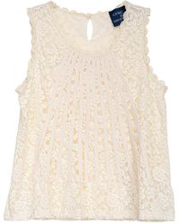 Tantra Spain Sl - Neutrals Sleeveless Lace Top - Lyst