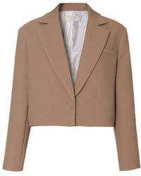 AGGI by HALEWSKI - Neutrals Amanda Classic Short Single Breasted Blazer - Lyst