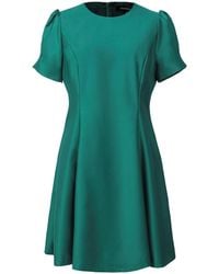 Smart and Joy - Fit-And-Flare Satin Short Dress Round Neckline - Lyst