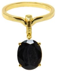 NASI SILVER - Crystalis Dancer Dangling Ring- Onyx - Lyst