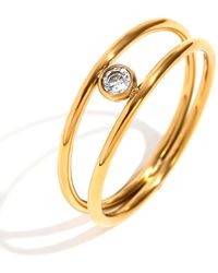 Olivia Le - Hope Double Layer Rhinestone Minimalist Ring - Lyst