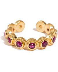 Ebru Jewelry - Ruby Passion Adjustable Plated Stackable Ring - Lyst