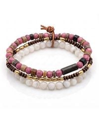 Jaredjamin - Cassian Jasper & Pearlescent Quartz Stackable Bracelet Set - Lyst