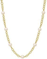 Unaloe - Graceful Elegance – Plated Freshwater Pearl Necklace For – Elegant Pearl Link Chain Statement Jewelry Gift - Lyst