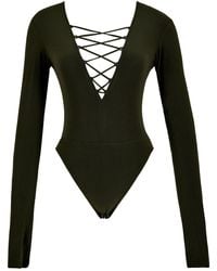 Growny - Liona Bodysuit Khaki - Lyst