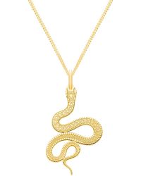 CarterGore Medium Gold Snake Pendant Necklace - Metallic
