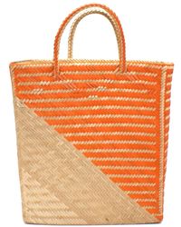 Washein - / Neutrals Capri Medium Orange Straw Basket Bag - Lyst