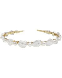 Farra - Irregular Freshwater Pearls Handcrafted Hair Band - Lyst