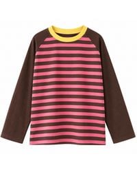 Mind Traveler - Striped Long Sleeve Carla Top With Contrast Neck - Lyst