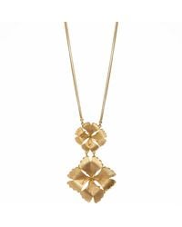 Meraki by Rashmi Bajaj - Ginko Leaf Plated Pendant Necklace - Lyst