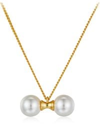 Janus Edinburgh - Maat Mother Shell Pearl Balanced Twin Pearl Vermeil Necklace - Lyst