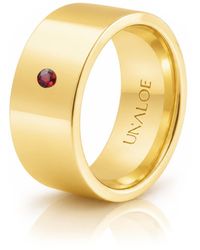 Unaloe - Plated Wide Band Ring With Natural Ruby - Lyst