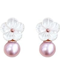 Agora Jewellery - Rose Cleito Pearl Earrings - Lyst