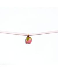 I'MMANY LONDON - Real Flower Bella Rosa Satin Ribbon Choker With Rosebud Pendant - Lyst