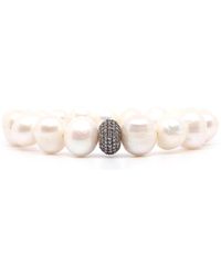 Shar Oke - Freshwater Pearls & Diamond Donut Beaded Bracelet - Lyst