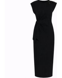 Nuvv Collection - Draped Midi Dress With Beaded Shoulder Detail - Lyst